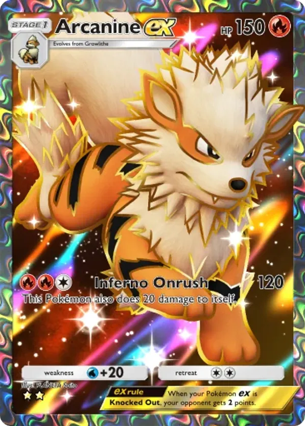 Arcanine ex card front