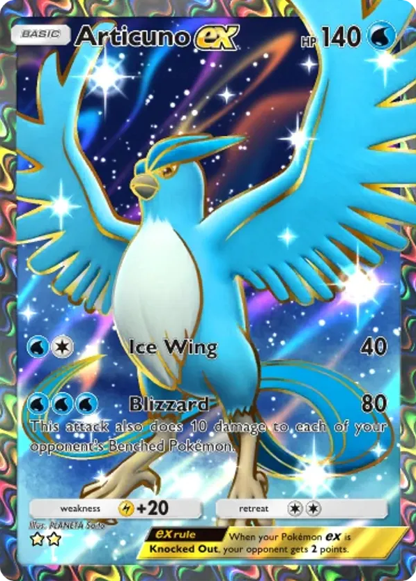 Articuno ex card front
