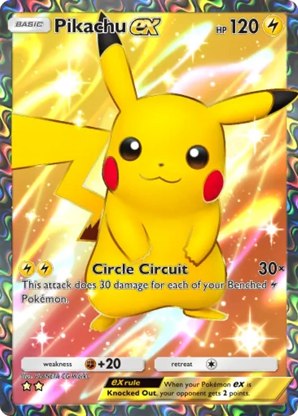 Pikachu ex card front
