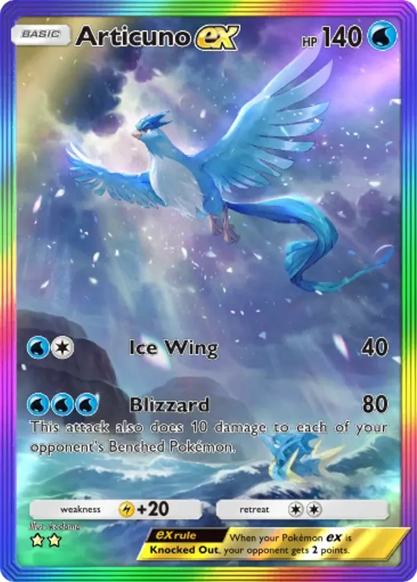 Articuno ex card front