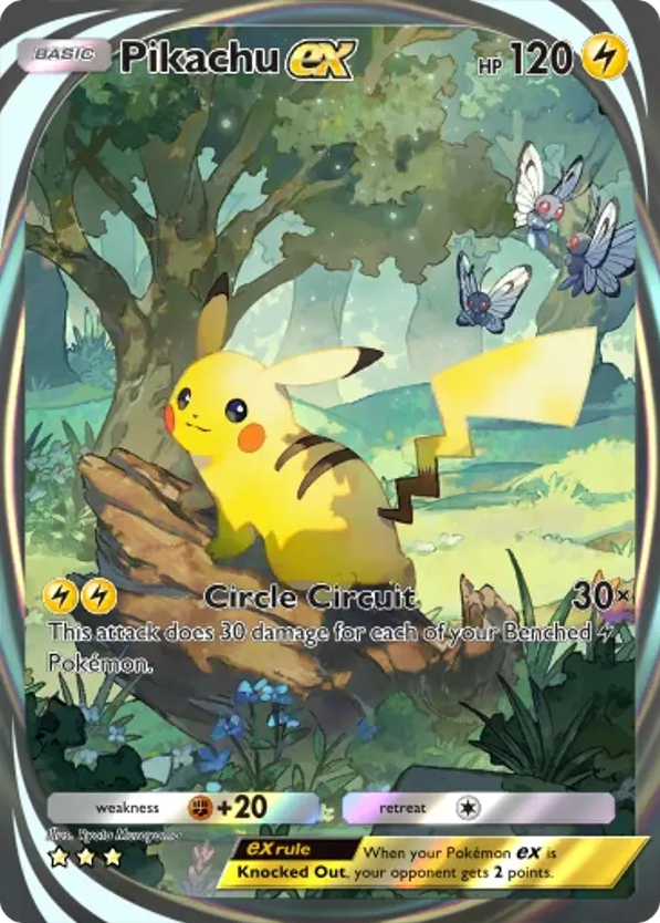 Pikachu ex card front