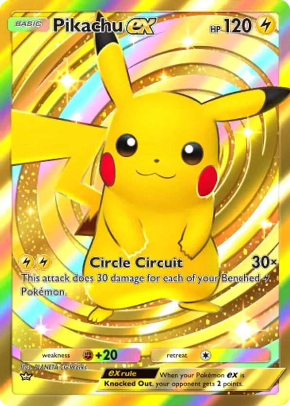 Pikachu ex card front
