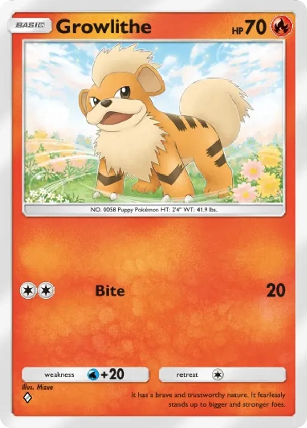 Growlithe card front