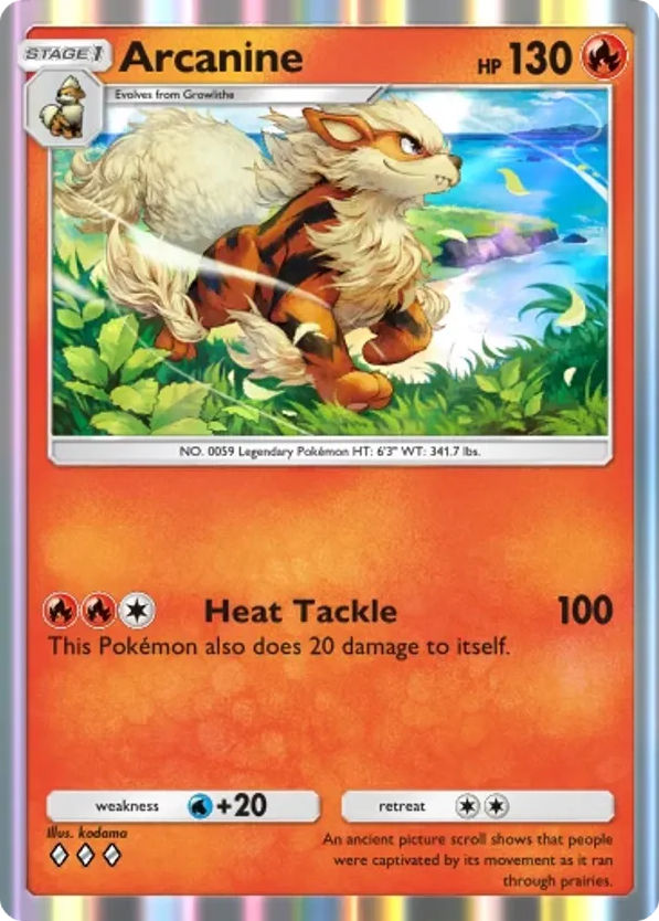 Arcanine card front