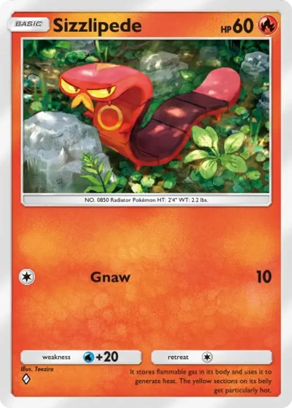 Sizzlipede card front