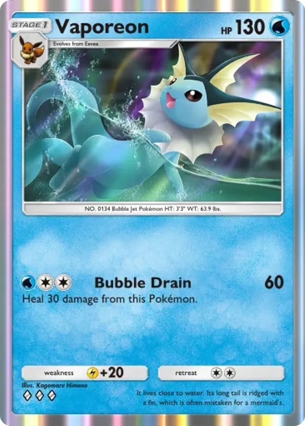 Vaporeon card front