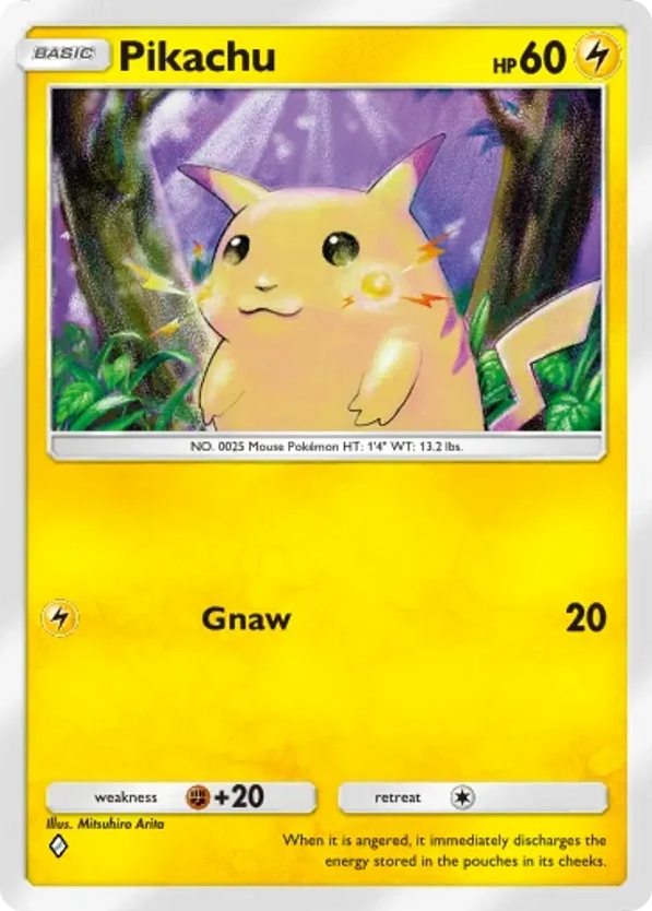 Pikachu card front