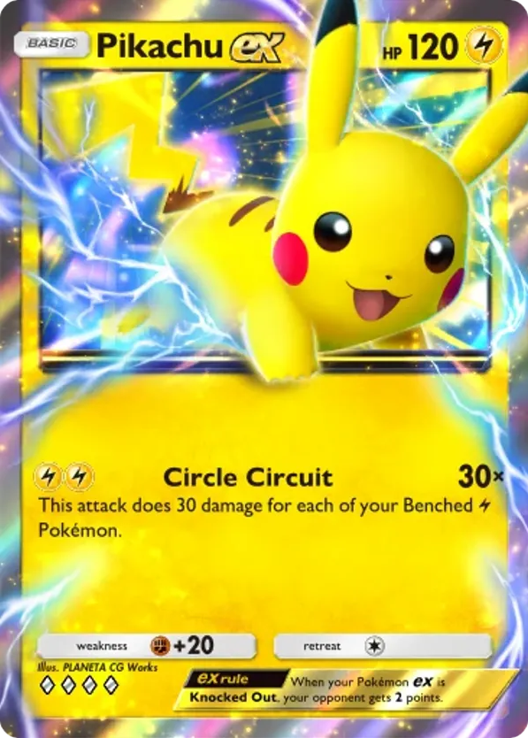 Pikachu ex card front