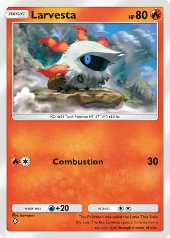 Larvesta card front