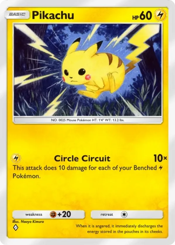 Pikachu card front
