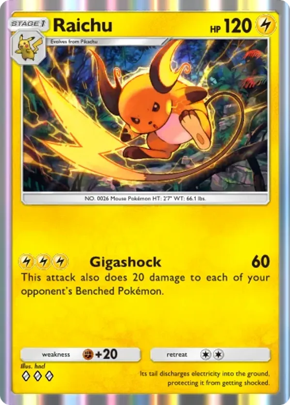Raichu card front