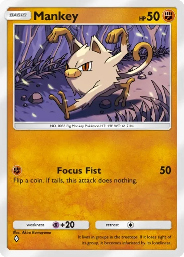 Mankey card front