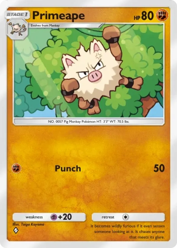 Primeape card front