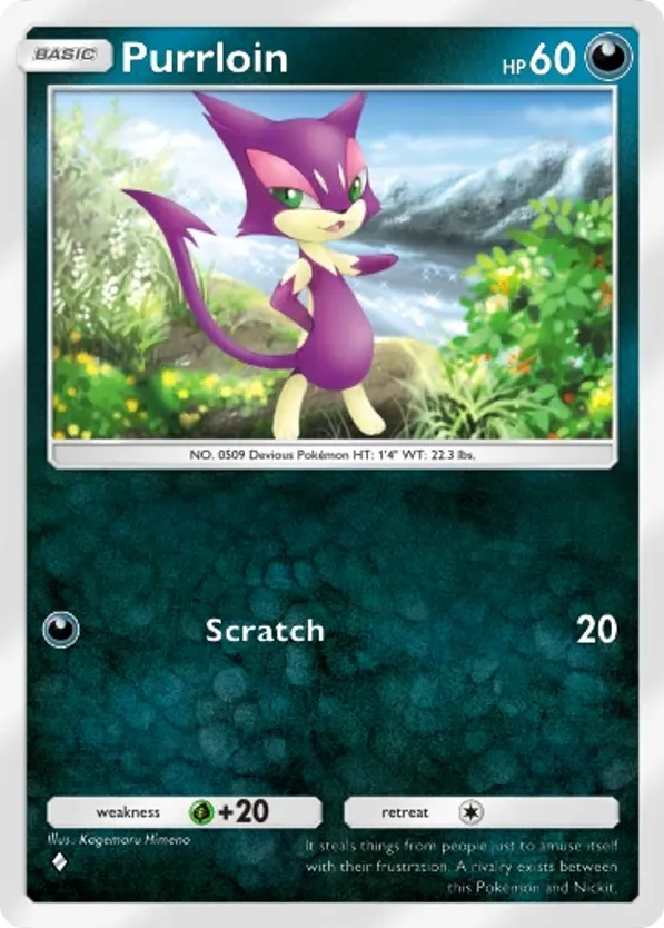 Purrloin card front