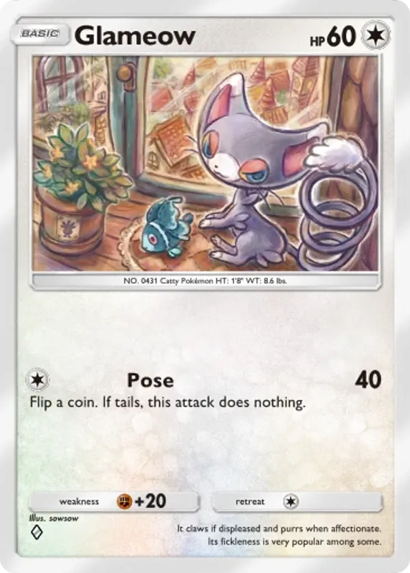 Glameow card front