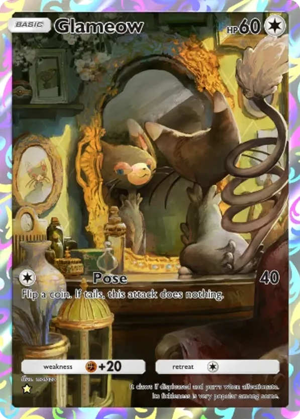 Glameow card front