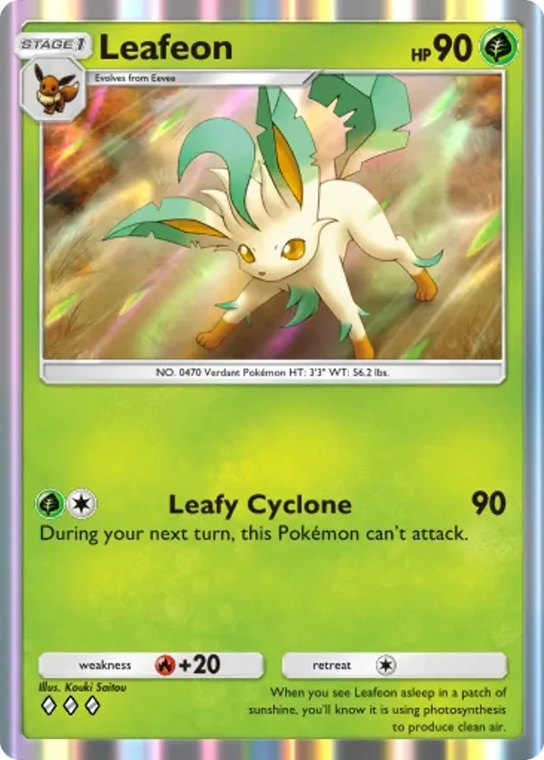 Leafeon card front