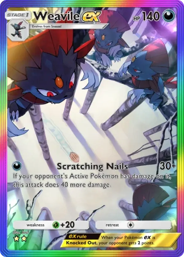 Weavile ex card front