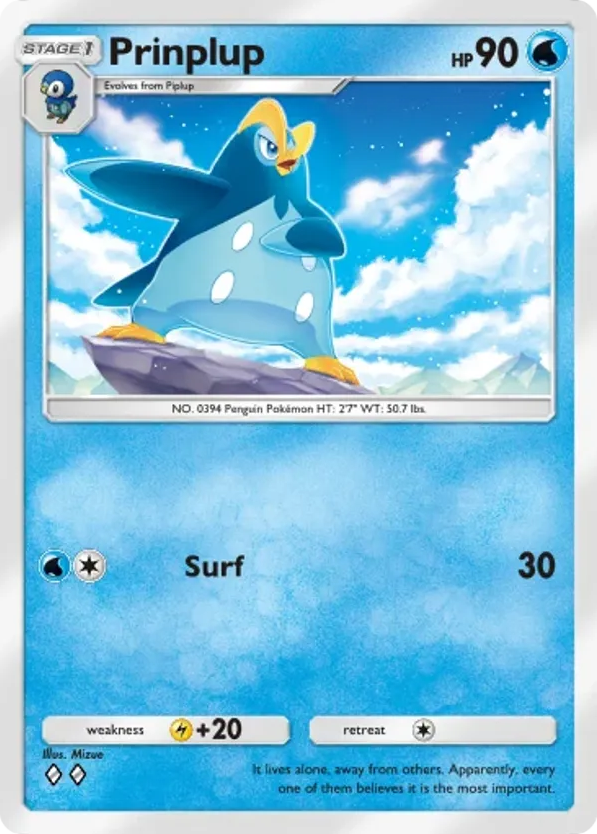 Prinplup card front