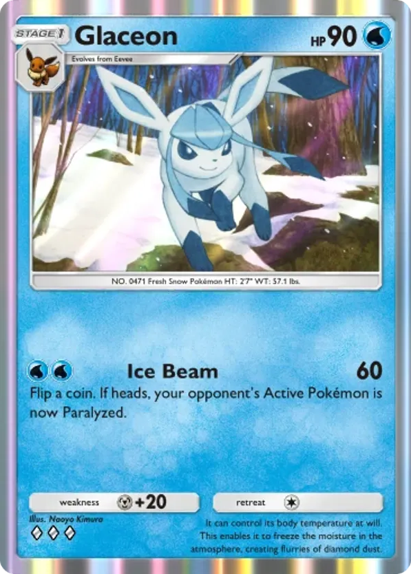 Glaceon card front