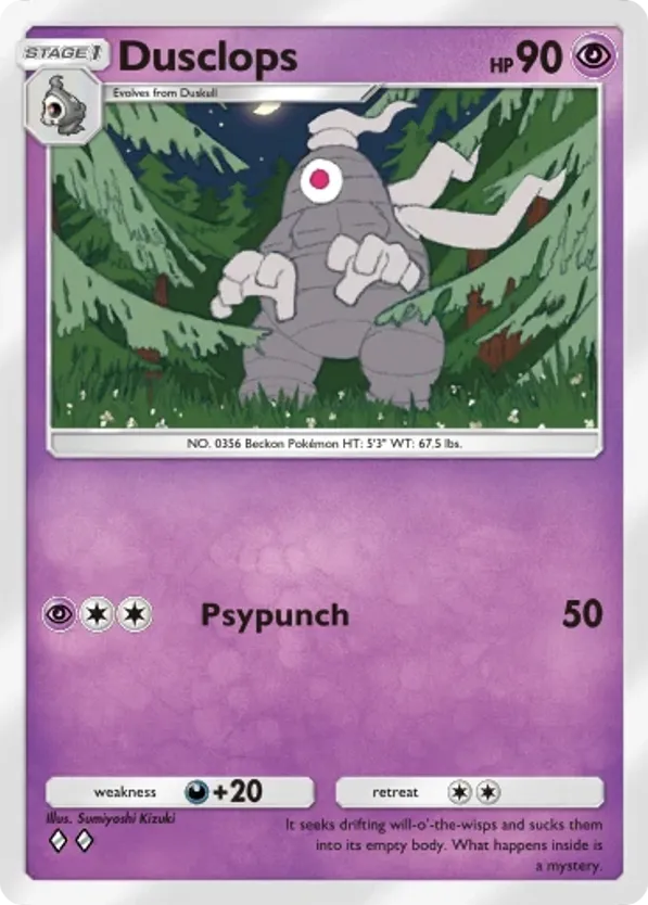 Dusclops card front