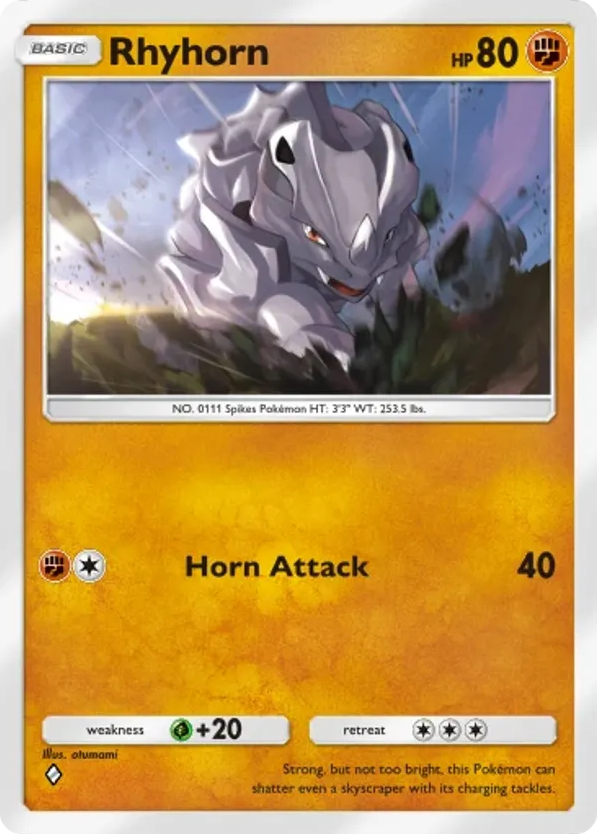 Rhyhorn card front