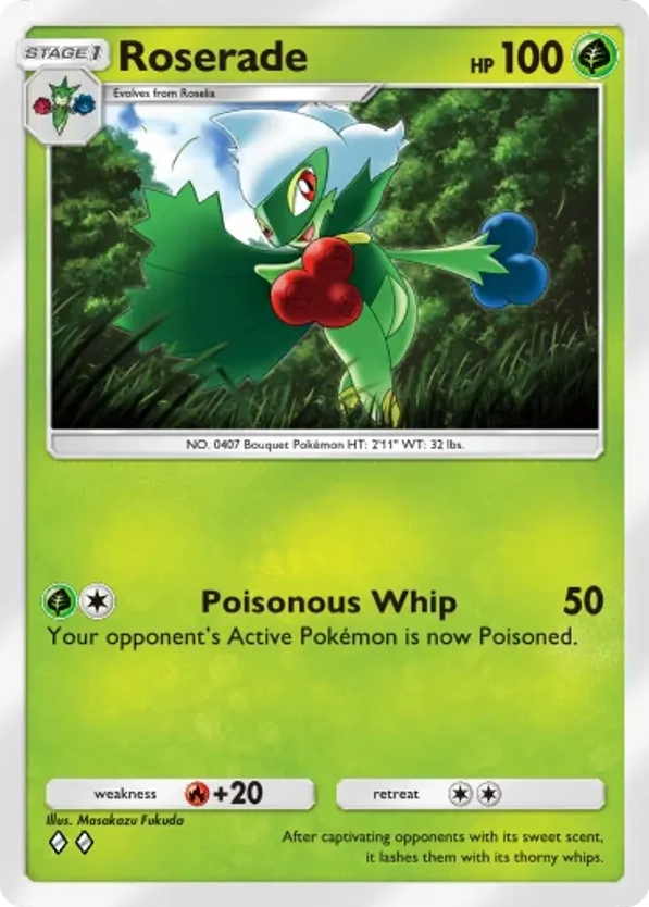 Roserade card front