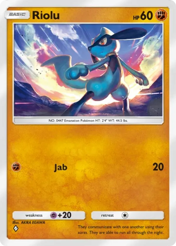 Riolu card front