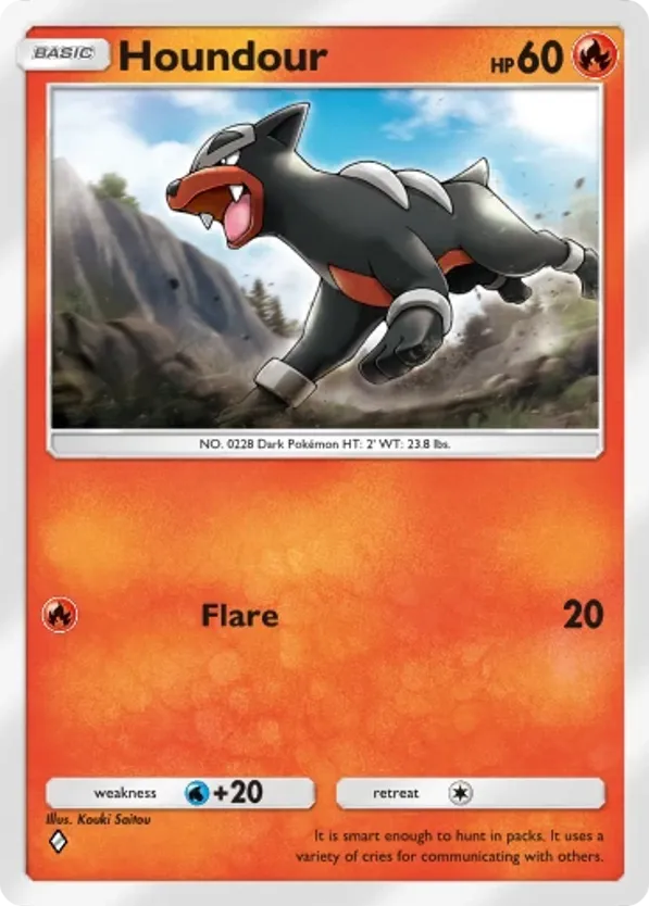 Houndour card front