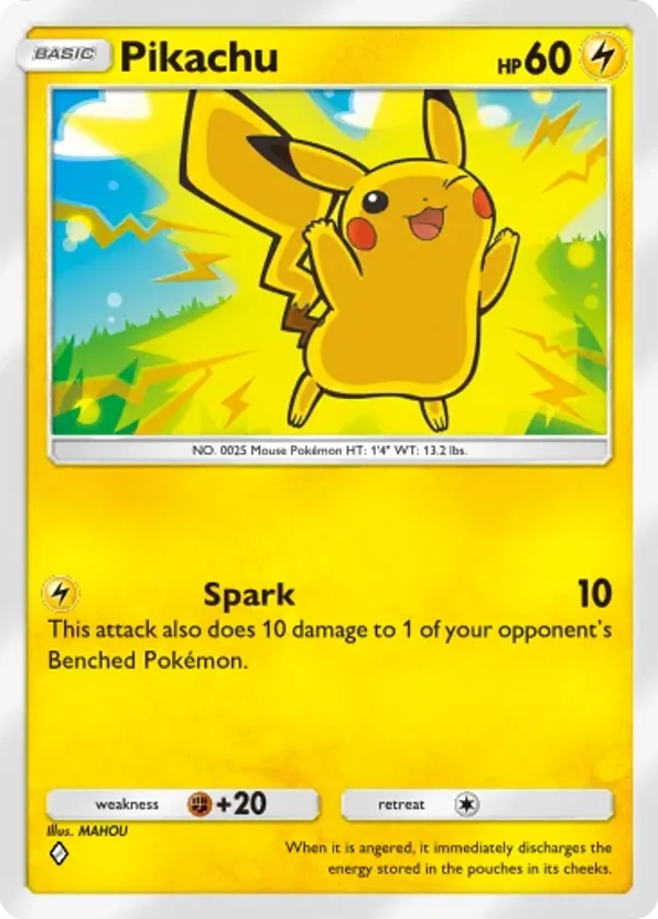 Pikachu card front