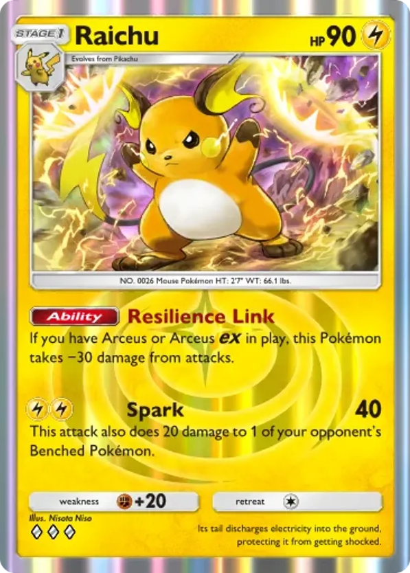Raichu card front