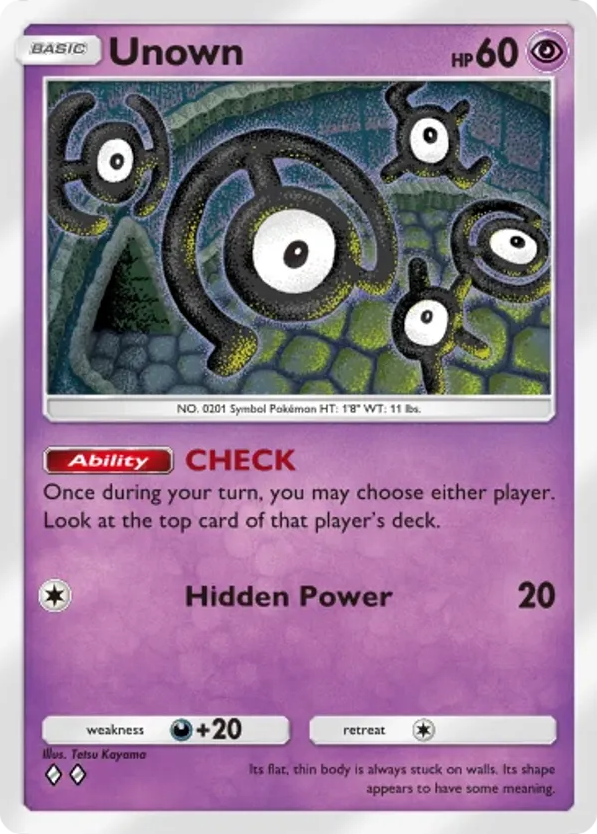 Unown card front