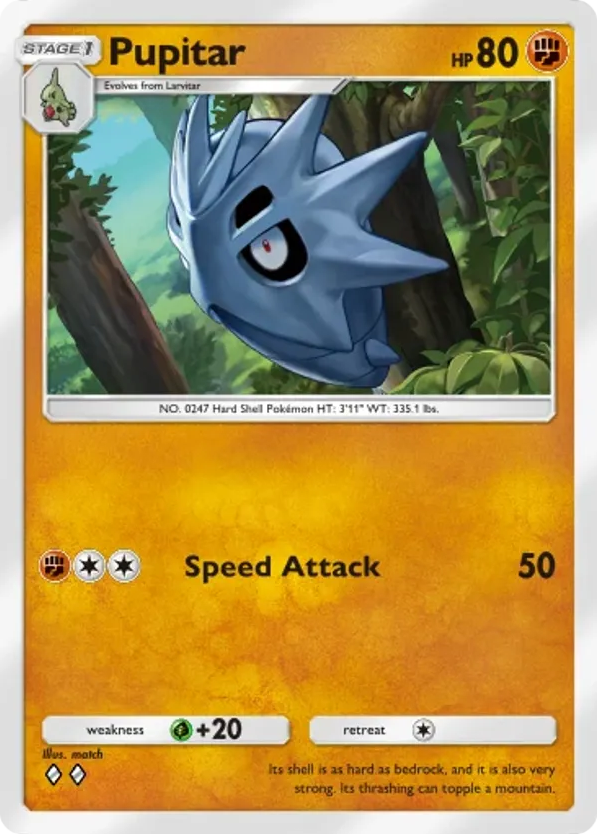 Pupitar card front