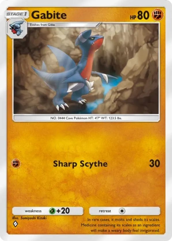 Gabite card front
