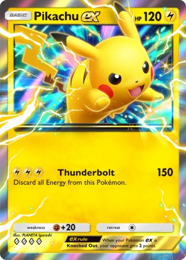 Pikachu ex card front