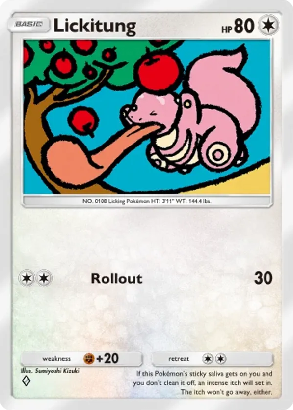 Lickitung card front