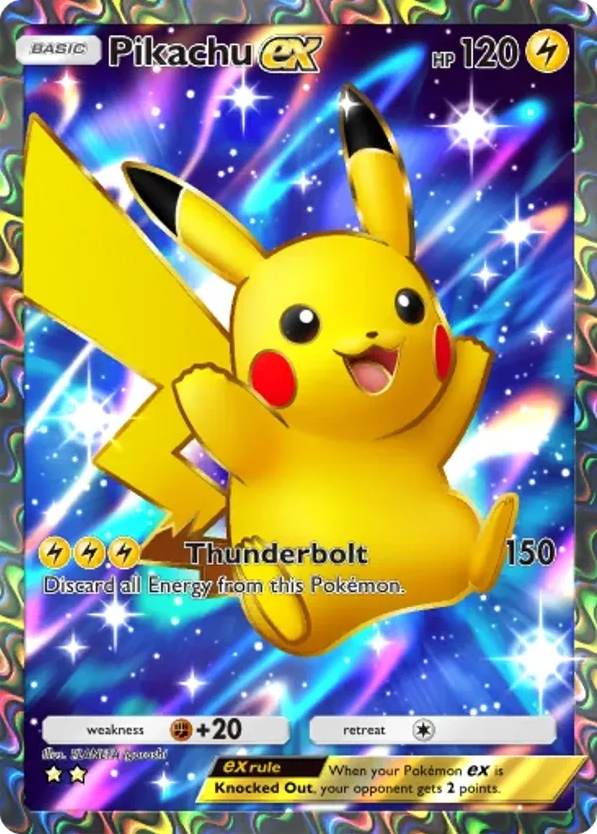 Pikachu ex card front