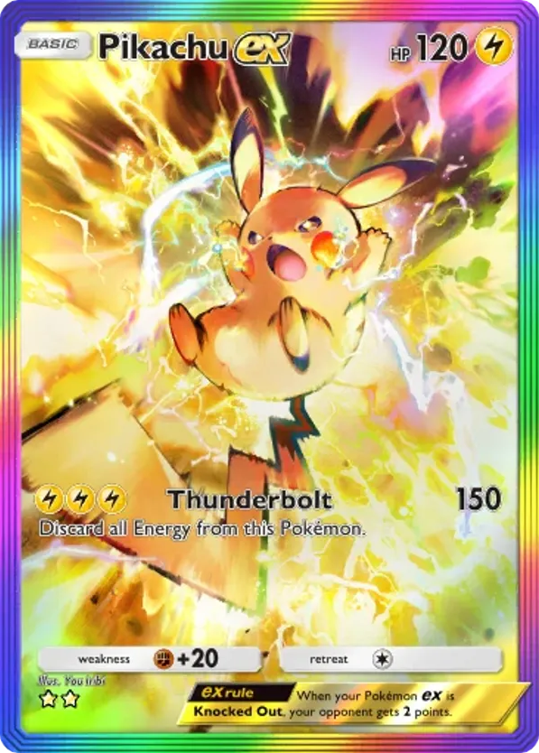 Pikachu ex card front