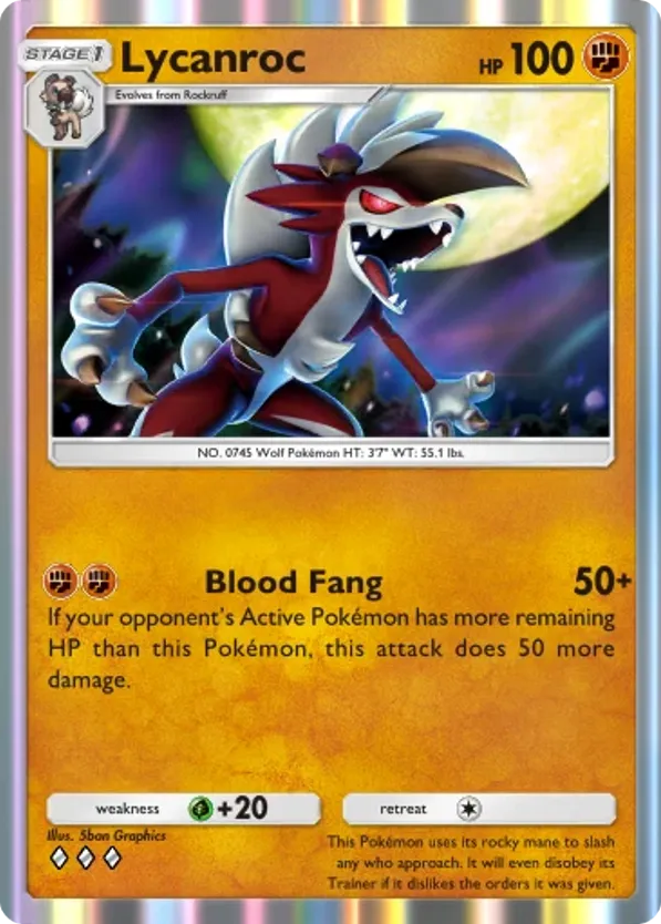 Lycanroc card front