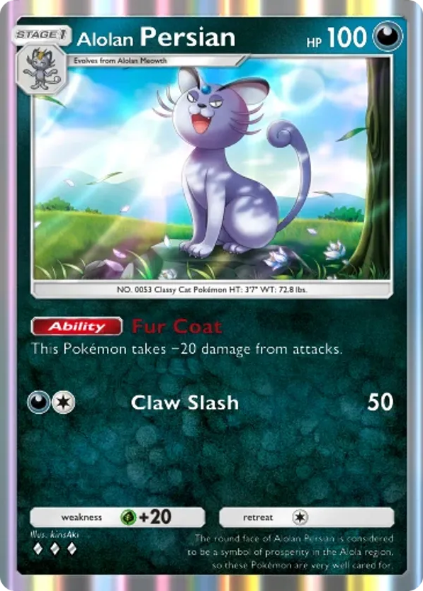 Alolan Persian card front