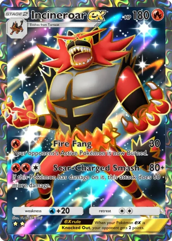 Incineroar ex card front