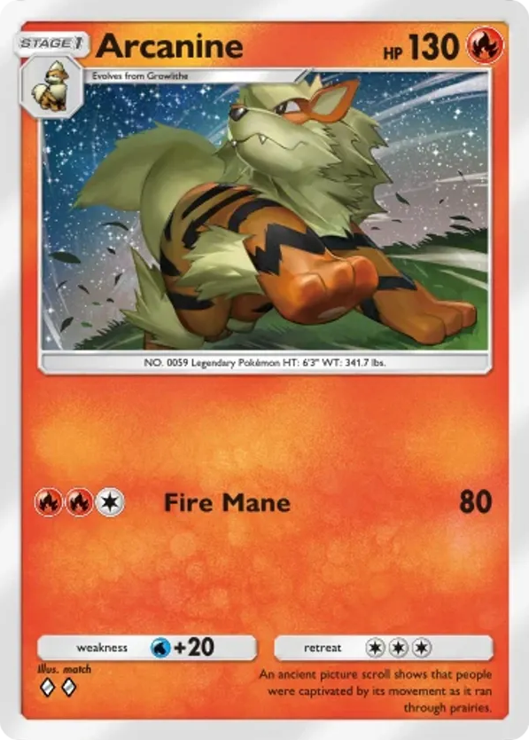 Arcanine card front