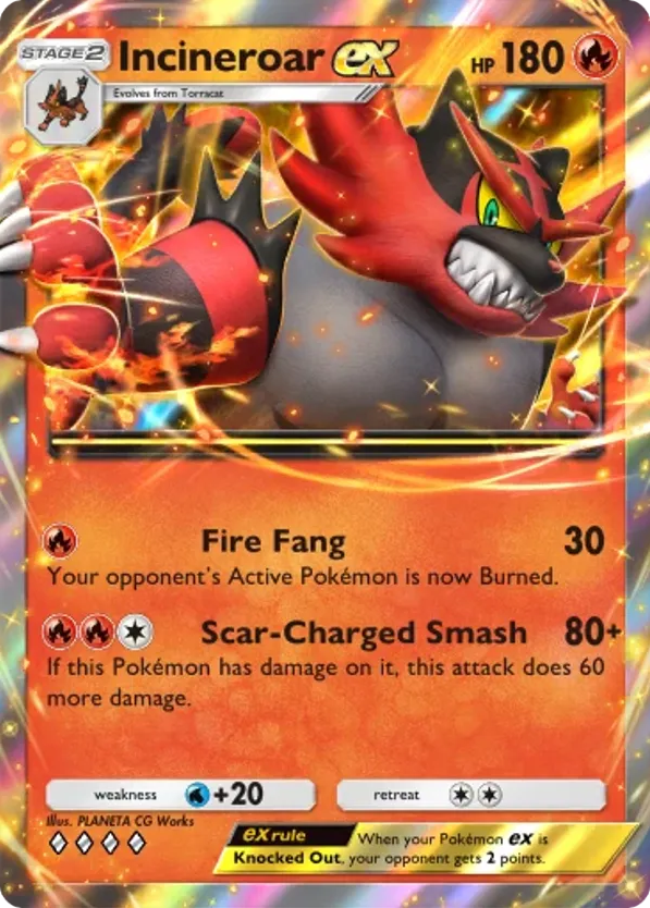 Incineroar ex card front