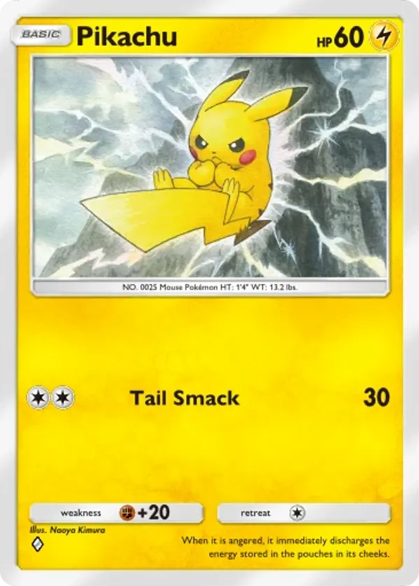 Pikachu card front