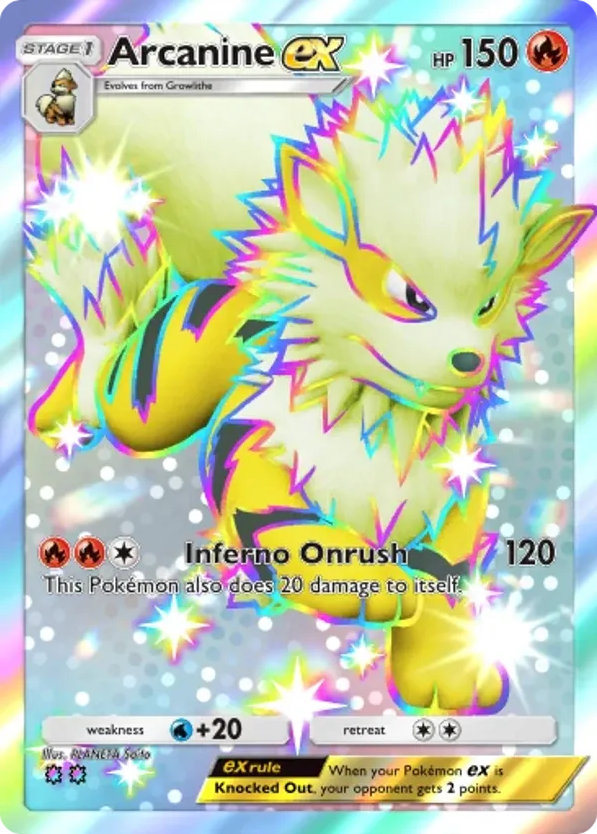 Arcanine ex card front