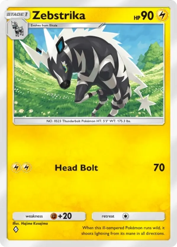 Zebstrika card front
