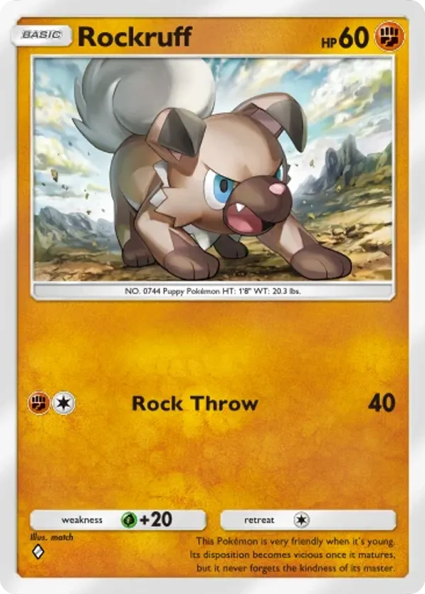 Rockruff card front