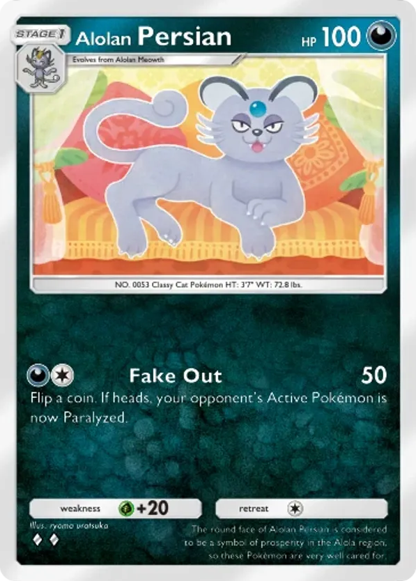 Alolan Persian card front