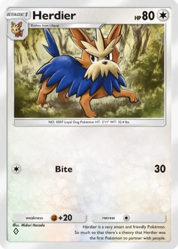 Herdier card front