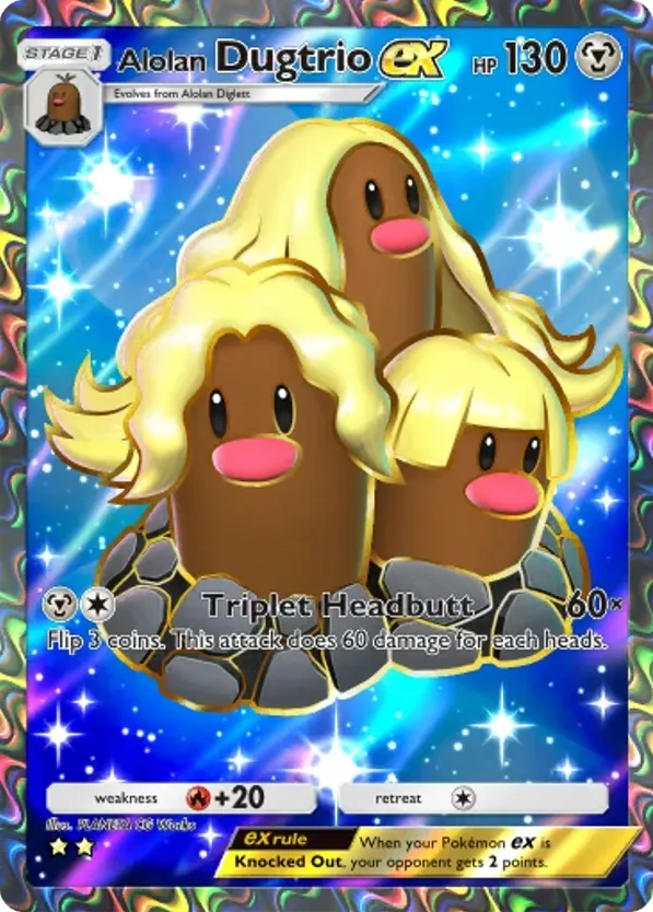 Alolan Dugtrio ex card front